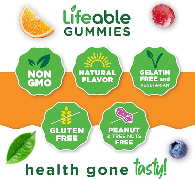 Lifeable Magnesium Gummies for Adults | 900mg Magnesium Citrate Gummies | Vegan Magnesium | for Men and Women | 90 Count