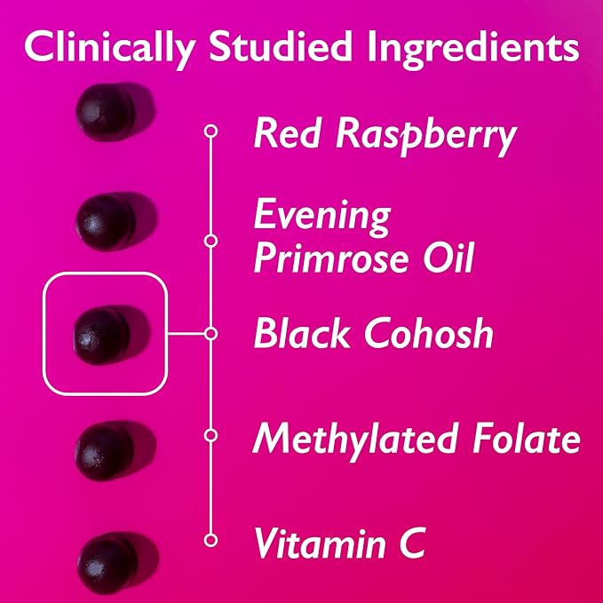 Hormone Balance Gummies for Women - Hormone Harmony for Mood, Energy, Bloating - Hormonal PMS, Perimenopause & Menopause Support - Red Raspberry Leaf & Black Cohosh - 60 Gummy Supplements