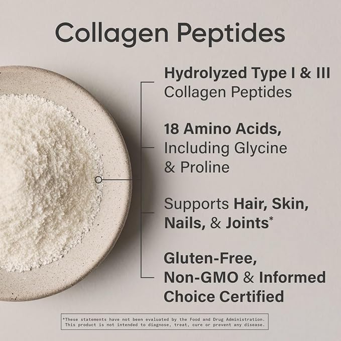 Sports Research Collagen Peptides for Women & Men, Unflavored, 16 oz., Hydrolyzed Type 1 & 3 Collagen Powder Protein Supplement for Healthy Skin, Nails, Bones & Joints