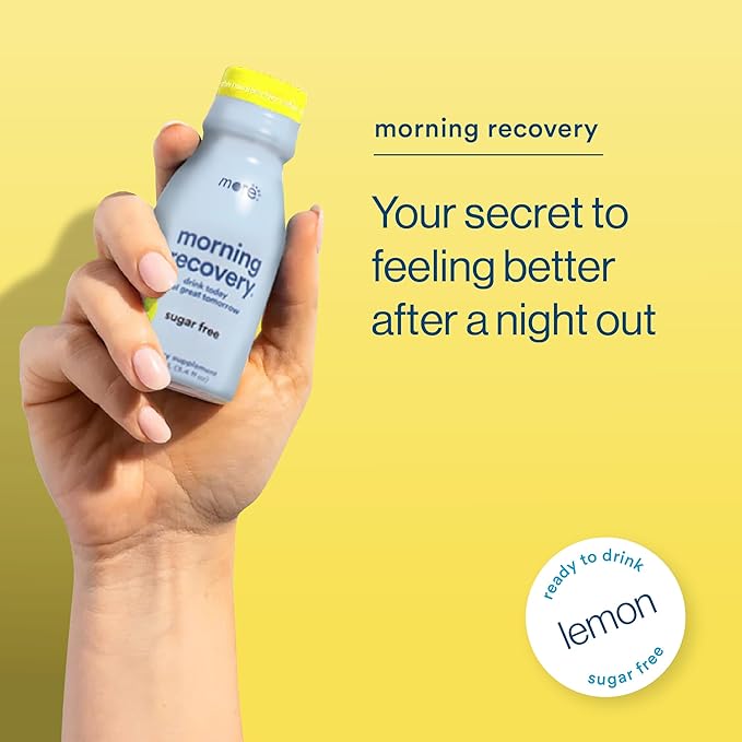 Morning Recovery Electrolyte, Milk Thistle Drink Proprietary Formulation to Hydrate While Drinking for Morning Recovery, Highly Soluble Liquid DHM, Sugar-Free Lemon, Pack of 6