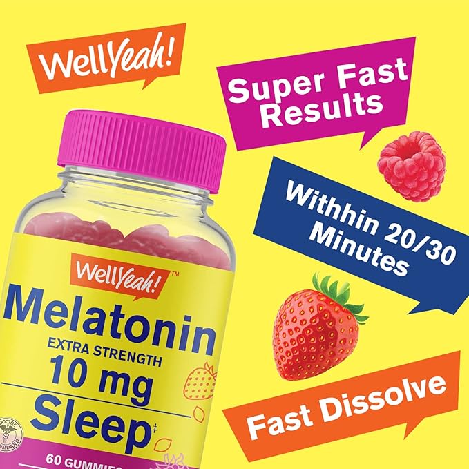 Vitamin B12 1000mcg + Melatonin 10mg, Gummies Bundle - Great Tasting, Vitamin Supplement, Gluten Free, GMO Free, Chewable Gummy