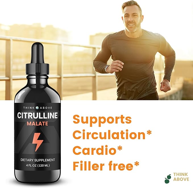 L-Citrulline DL Malate 2:1 Liquid Drops Supplementm - 250 mg per Serving - 30 Day Supply - Dropper Top