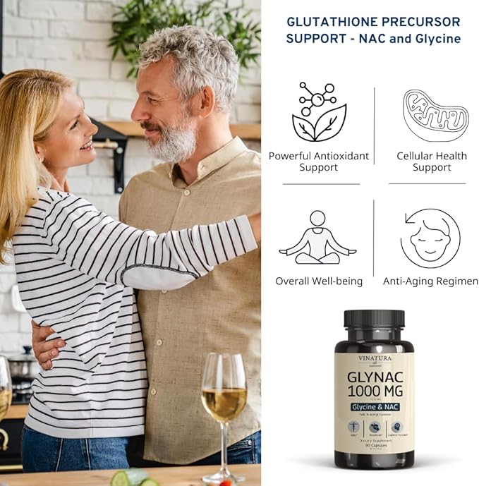 GLYNAC Supplement 1000MG - Glycine & NAC Supplement - 90 Capsules