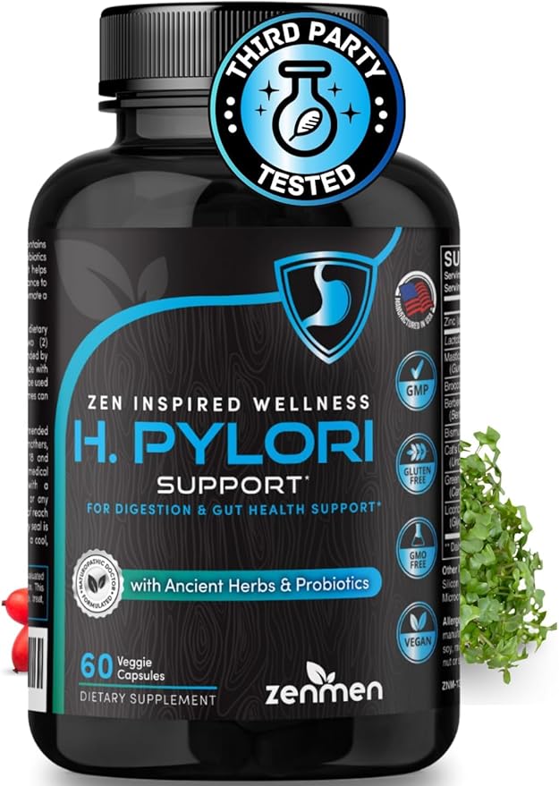 H. Pylori Support | Lactobacillus Reuteri Probiotic with Mastic Gum for Digestion & GI Health - Third Party Tested, 60 Vegan Capsules, Made in The USA