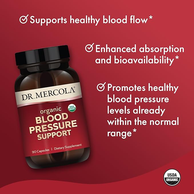 Dr. Mercola, Blood Pressure Support Dietary Supplement, 90 Servings (90 Capsules), Non GMO, Soy Free, Gluten Free