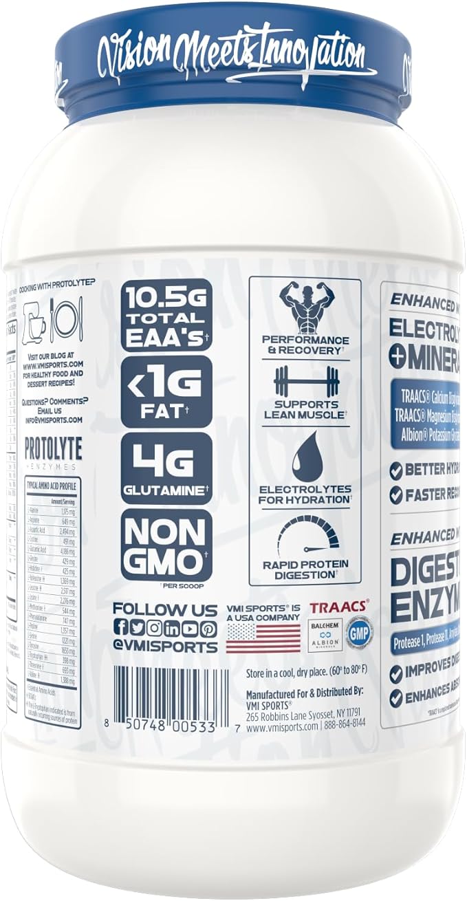 VMI Sports | ProtoLyte Whey Isolate Protein Powder | Low Calorie Whey Protein Powder for Weight Loss | Protein Powder for Muscle Gain | Digestive Enzymes | Non-GMO (Vanilla Peanut Butter, 1.6 Pounds)
