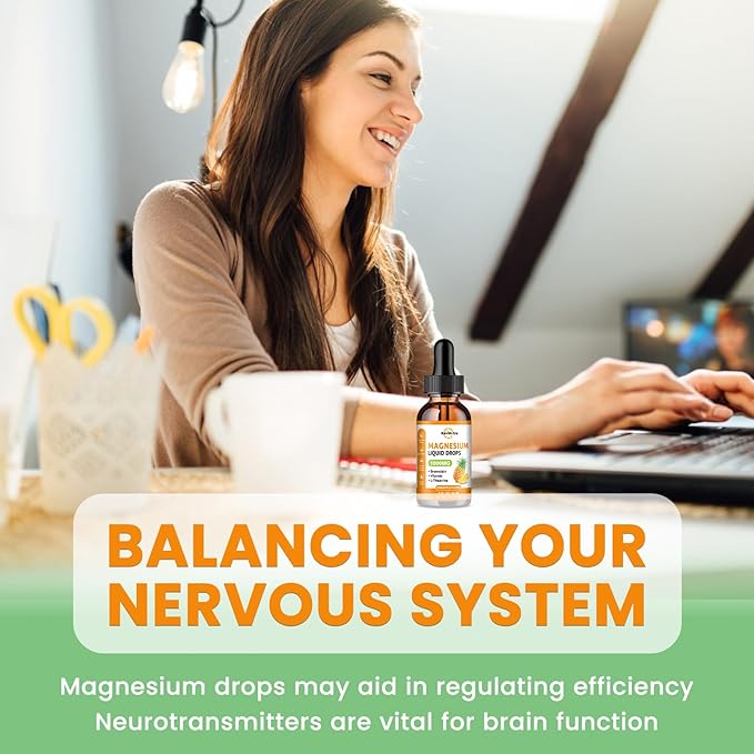 Magnesium Glycinate Liquid Drops, 1000mg of Magnesium Glycinate, Citrate & Threonate for Sleep, Nerve, Energy, Muscle, Bone, Calm & Digestion, High Absorption, 2 Fl Oz, Sugar-Free Pineapple Flavor