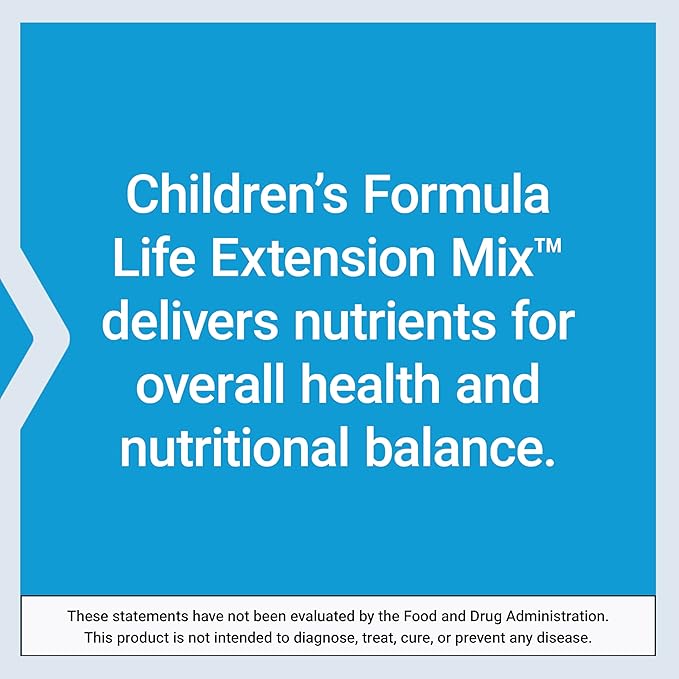 Life Extension Children's Formula Mix™, multivitamin for Kids, 18 Essential Vitamins and Minerals, Berry Flavored with no Added Sucrose, Gluten-Free, Non-GMO, 120 chewable Tablets