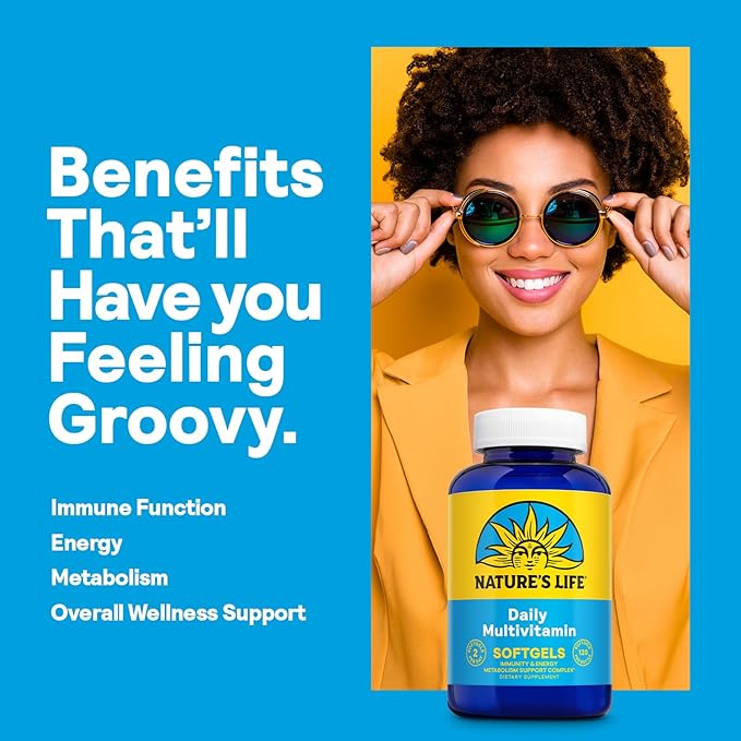 Nature's Life Daily Multivitamin for Men and Women - Complete Multivitamin with Iron - Daily Value of Most Essential Vitamins and Minerals - Healthy Energy and Immune Support - 60 Serv, 120 Softgels