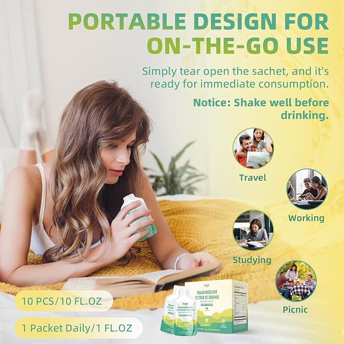 Magnesium Citrate Liquid Supplement(10 Fl Oz),Magnesium Complex Drink/Oral Solution with VitaminB,Zinc, Sodium and Bromelain for Sleep,Muscle,Heart,Gut Support(Pineapple)