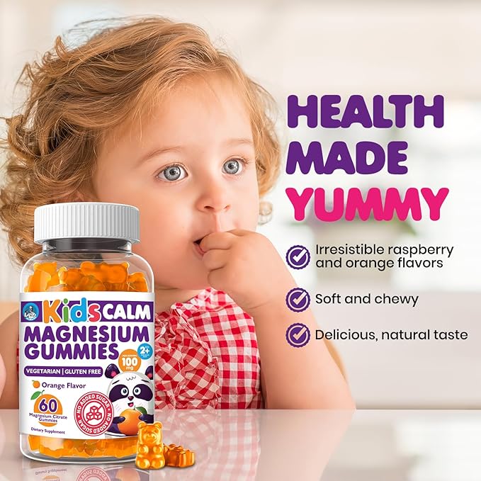 DR. MORITZ Sugar-Free Calm Magnesium Gummies for Kids and Adults - Non-GMO Magnesium Citrate Gummies - Orange Flavor - 2-Pack (120 Count)