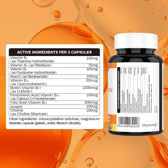 OxyEnergy Milk Thistle 300mg & Mega Vitamin B Complex Capsules