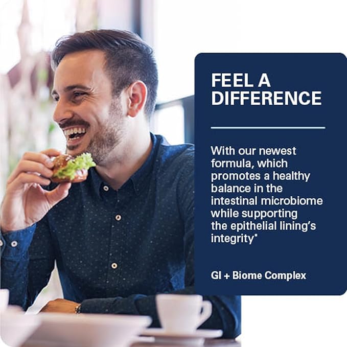 GI + Biome Complex with Prebiotics for Healthy Gut Bacteria Intestinal Balance and Butyrate Production, 60 Capsules (30 Servings)