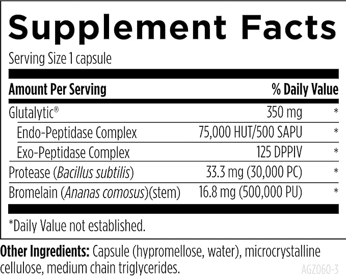 Designs for Health AllerGzyme Digestive Enzymes Supplement - Supports Digestion of Gluten, Dairy + Problematic Proteins with Protease + Bromelain - Non-GMO + Dairy Free (60 Capsules)