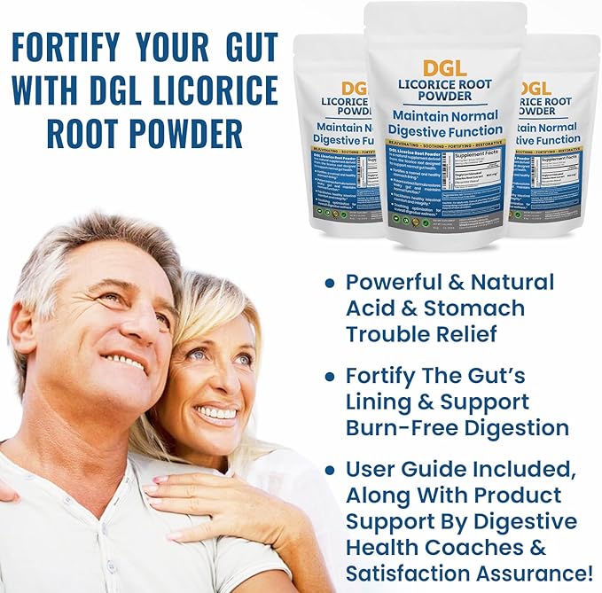 DGL Licorice Supplement: Supports Digestive Health, Gut Lining Support, DGL Powder for Wellness, Licorice Root Extract Powder, 140 Servings (2-Pack)