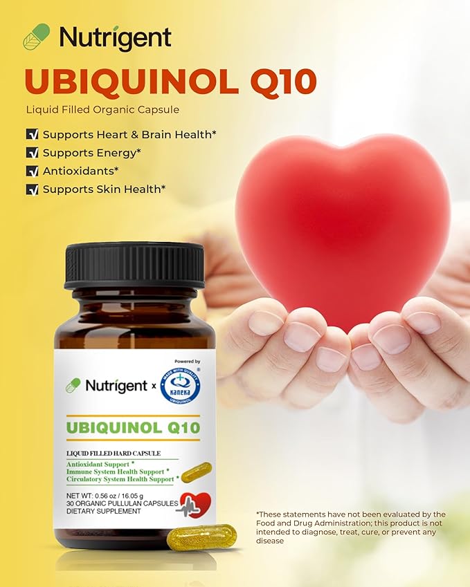 Ubiquinol CoQ10 75 mg, Liquid Filled Organic Capsules, High Absorption Coenzyme Q10 Supplements, Antioxidant for Heart Health & Energy Production, 30 Count