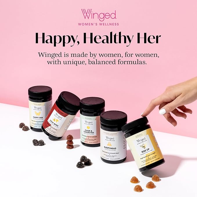 Winged Wellness Balance Babe, Hormone Balance & Estrogen Detox Supplement for Women - 100mg DIM & Calcium D-Glucarate & Milk Thistle for PMS Bloating, Crams, Mood & Hormonal Acne Support - 60 Capsules