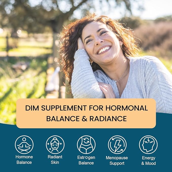 DIM 500MG Supplement Ultra Formula – Hormone Metabolism & Estrogen Balance Support for Women & Men – Diindolylmethane with Black Pepper Extract for Maximum Absorption – Vegan & Soy-Free – 60 Capsules