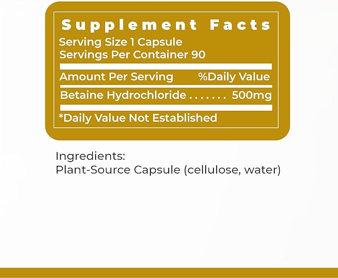 Premier Research Labs Premier HCL - Aids Nutrient Absorption & Digestive Function - Betaine HCL - 90 Plant-Source Capsules - 2 Pack
