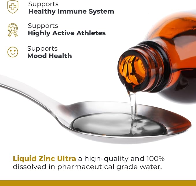 Premier Research Labs Liquid Zinc Ultra: Liquid Zinc Supplement - for Immune Support & Well-Being for Adults & Kids - Highly Absorbable Drops - Used for Rapid Analysis of Zinc Status - 8 fl oz