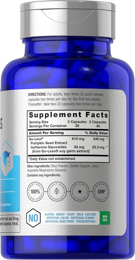 Horbäach Go Less Bladder Control Pills | 90 Capsules | Maximum Strength for Women and Men | Non-GMO & Gluten Free Formula