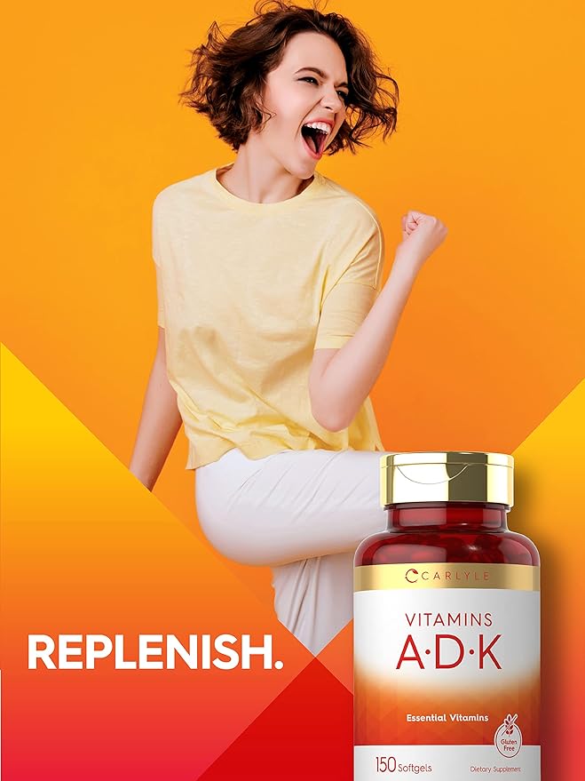 Carlyle Vitamin ADK | 150 Softgels | Non-GMO, Gluten Free Dietary Supplement