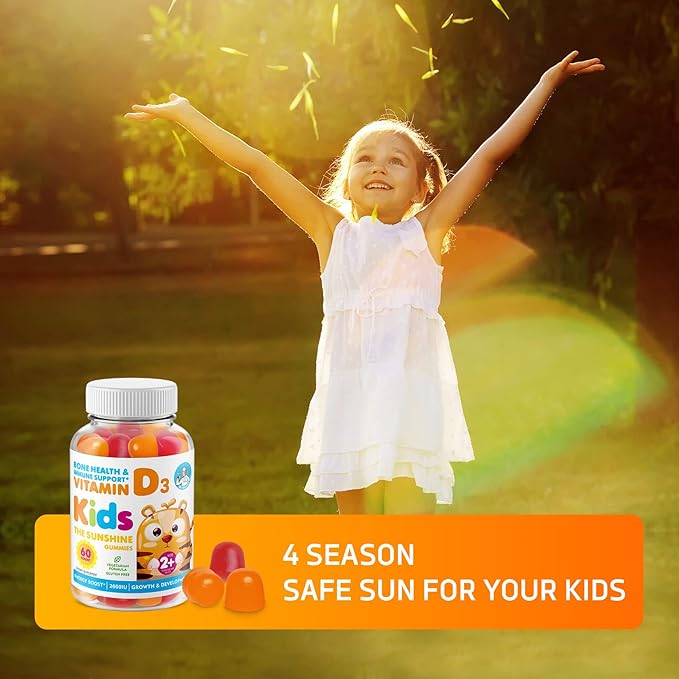 DR. MORITZ Vitamin D Gummies for Kids and Adults (2000 IU) - Chewable Kids Vitamin D Supplement for Immune Support - Vegetarian and Gelatin-Free, 2 Pack (120 Count)