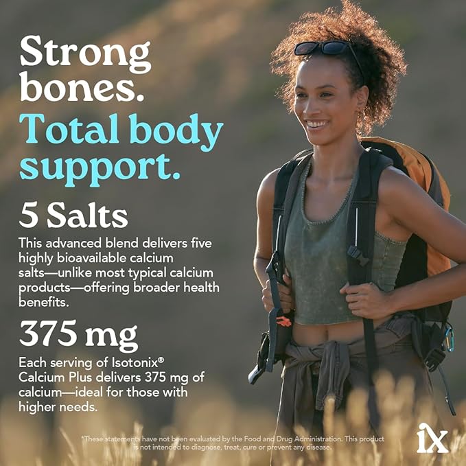 Isotonix Calcium Plus – Calcium Supplement for Women and Men with Magnesium, Vitamin D3, and Vitamin C – Fast Absorbing Isotonic Formula – Calcium Citrate & 5 Salts - 90 Servings