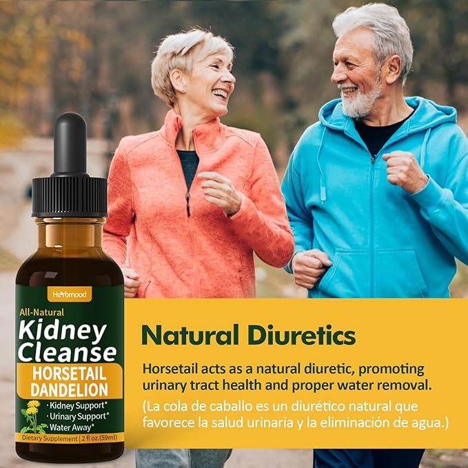 Kidney Cleanse Drops, Diente de Leon y Chanca Piedra for Kidney Stone, Cola de Caballo for Water Away & Edema Relief. Nature Herbal Extract Liquid for Kidney Cleanse Detox & Repair. 6oz