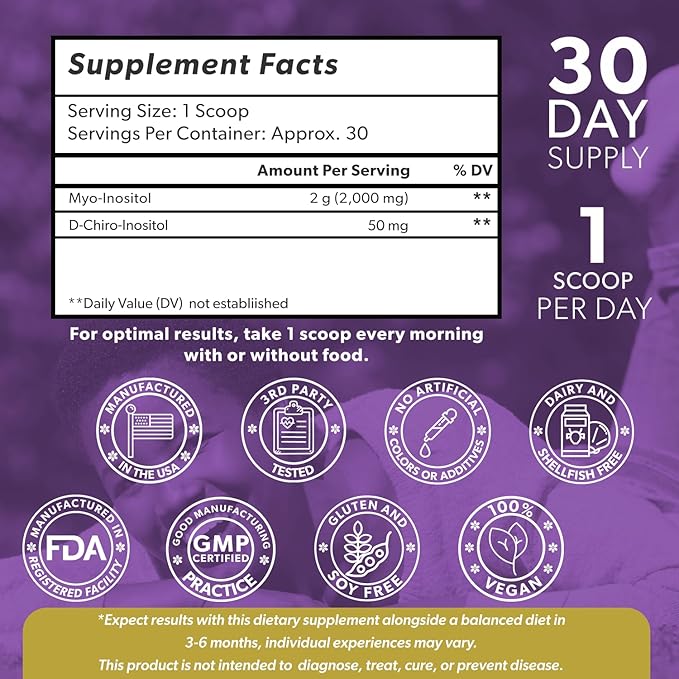 Intimate Rose Inositol Supplement for Women Powder - Myo-inositol & D-Chiro Inositol Powder - Hormonal Balance & Healthy Ovarian Function Support for Women - Ideal 40:1 Ratio - Made in USA