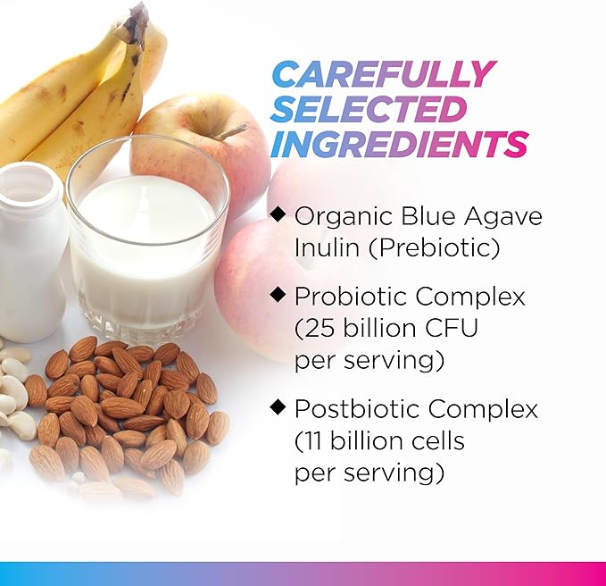 Livingood Daily Pre Pro Post Biotics Blend Powder, Digestive Health Supplement with Prebiotics from Organic Blue Agave Inulin, SBO Probiotics, Probiotics for Women & Men, Non GMO, Vegan, 30 Servings