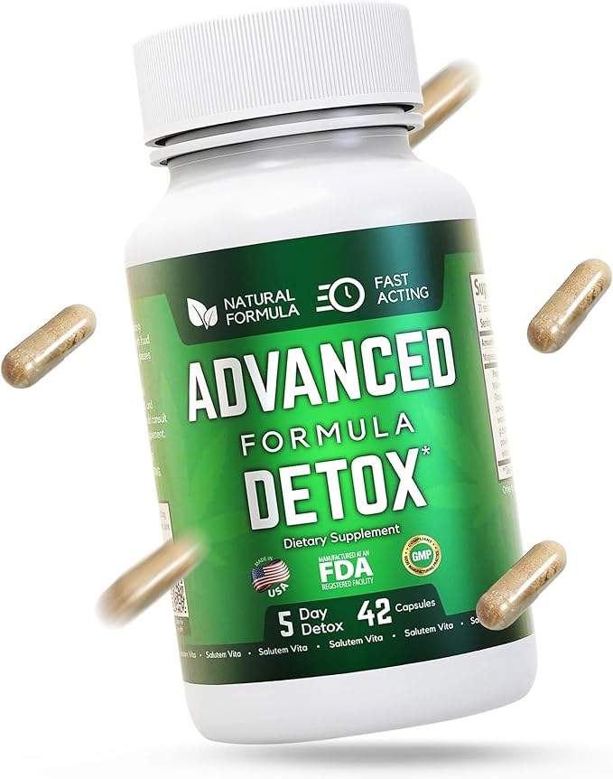 Advanced Detox Cleanse, Natural Detox & Cleanse with Milk Thistle, Licorice Powder, and More, Body Cleanse Detox for Women and Men, 42 Capsules