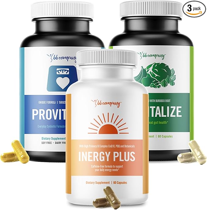 BB Company Menokit Bundle | Menopause Vitamins - Soothes Joint Aches, Boosts Energy, Mental Clarity, Gut Health | Provitalize, Previtalize & inergyPLUS | Value Bundle | Packaging Vary | 30 Day Supply