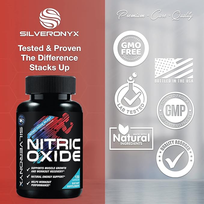 Extra Strength Nitric Oxide Supplement 3X Strength L Arginine, Citrulline Malate, AAKG, Beta Alanine - Premium Muscle Supporting Nitric Booster - Natural Energy & Heart Health Support - 120 Capsules