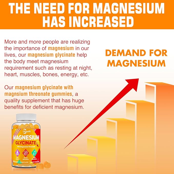 Magnesium Glycinate Gummies 1500mg - Sugar Free Magnesium Gummies for Women & Men, with L-Theanine, Ashwaganha, for Energy, Rest* & Muscle, Shelf Stable,60 Magnesium Gummies for Kids
