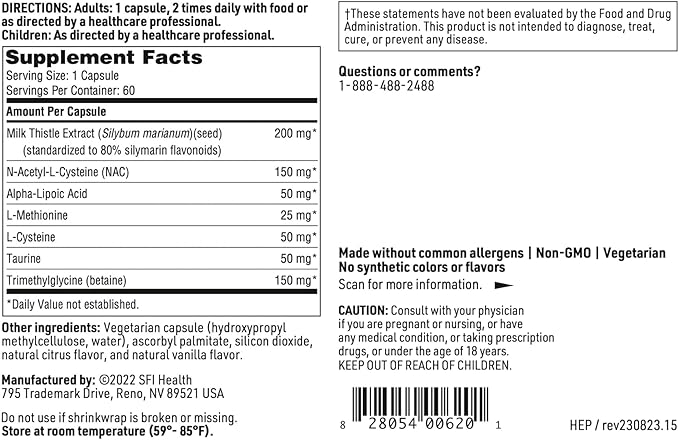 Klaire Labs Hepatothera - Liver Support Complex with Milk Thistle & NAC (60 Capsules)