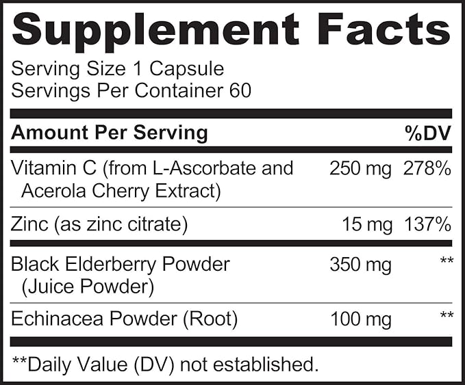 NATURELO Immune Support – Vitamin C, Elderberry, Zinc, Echinacea – Natural Immunity Boost w/Antioxidant, Herbal & Mineral Defense - Twin Pack - 120 Vegan Capsules