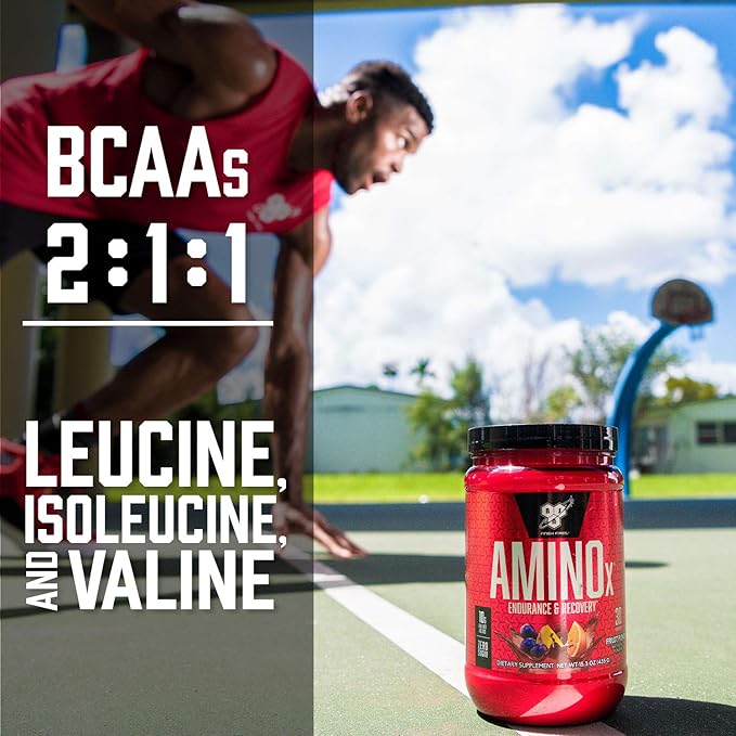 BSN Amino X Muscle Recovery & Endurance Powder with BCAAs, Intra Workout Support, 10 Grams of Amino Acids, Keto Friendly, Caffeine Free, Flavor: Watermelon, 30 Servings (Packaging May Vary)