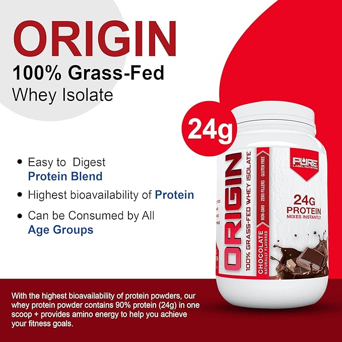 100% Grass Fed Chocolate Protein Isolate-Muscle Gain-2lb