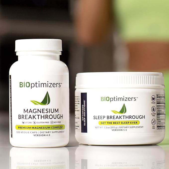 BIOptimizers Magnesium Breakthrough Supplement 4.0 - Has 7 Forms of Magnesium: Glycinate, Malate, Citrate, and More - Natural Sleep and Brain Supplement - 60 Capsules