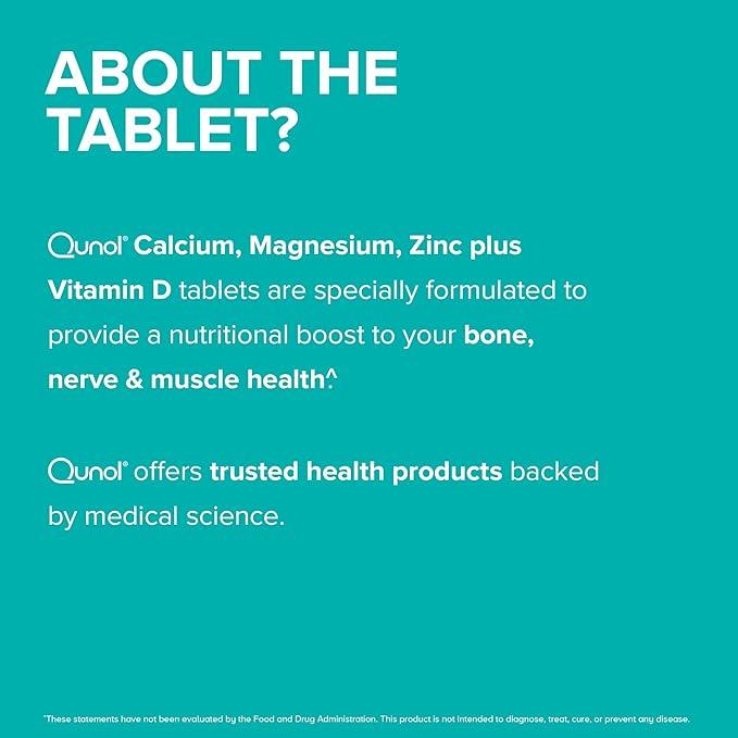 Qunol Calcium 3 in 1 Tablets with Calcium, Magnesium & Zinc for Immune Support, Bone, Nerve, and Muscle Health Supplement, 270 Count