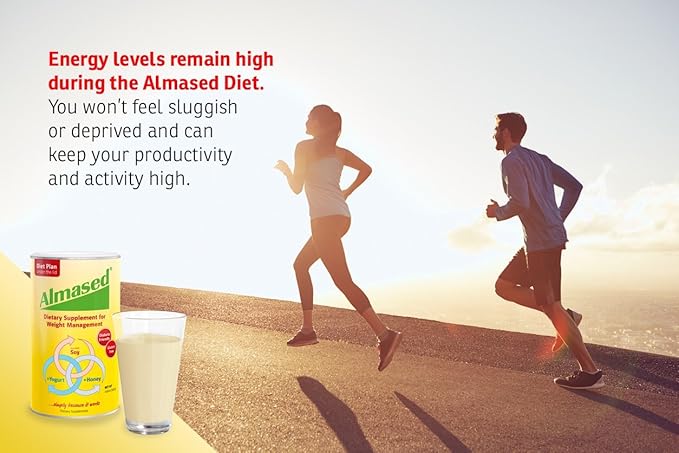 Almased Meal Replacement Shake - Low-Glycemic High Plant Base Protein Powder- Nutritional Weight Health Support Supplement - Original Flavor - 17.6 oz