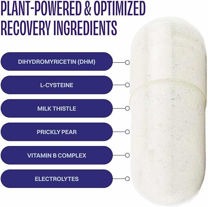 DHM Detox® - No Days Wasted® - New Look - Dihydromyricetin (DHM Supplement), Milk Thistle, Prickly Pear, B Vitamins, Hydration Electrolytes Blend-Take During Evening for Better Next Day and Recovery