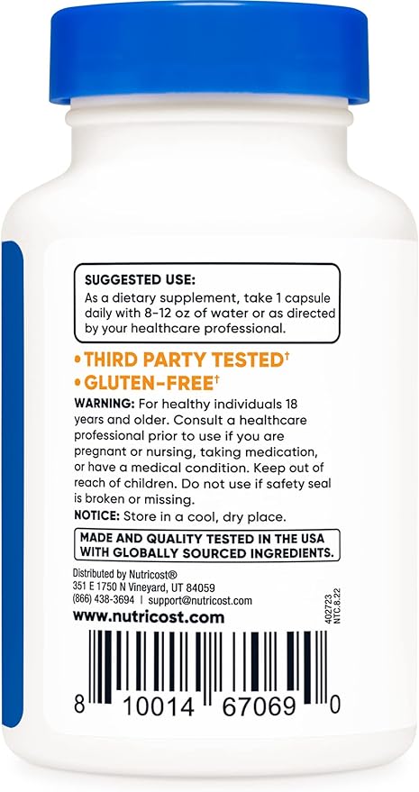Nutricost Tudca 500mg, 30 Capsules (Tauroursodeoxycholic Acid) - Premium Quality, Gluten Free