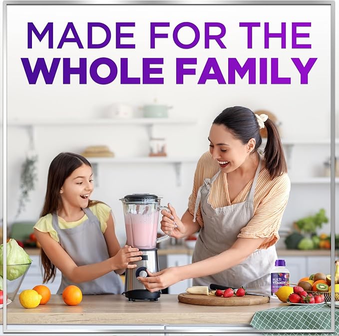 Multivitamin for Women, Men & Kids - Multi Vitamins Liquid & Multimineral, Vegan & Sugar Free, Vitamins A, C, D3, E, B6, B12 & Zinc, Womens Multi Vitamin & Immune Support, Berry Flavor - 15 Fl Oz