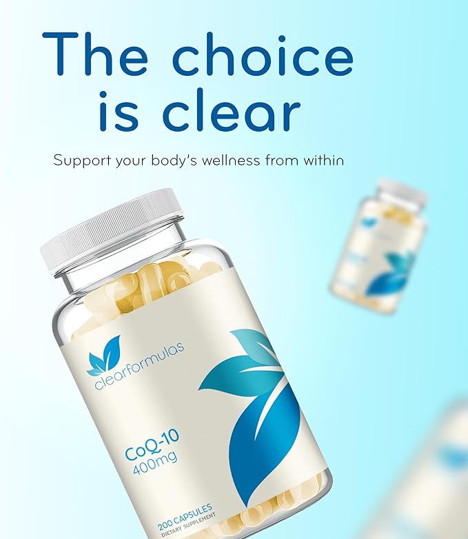 Quick Absorption CoQ10 400mg Capsules - Coenzyme Q10 400mg Potent Antioxidant for Heart Energy and Aging Support - High Stability CoQ10 Ubiquinone Capsules - Made in a cGMP US Lab (200 Servings)