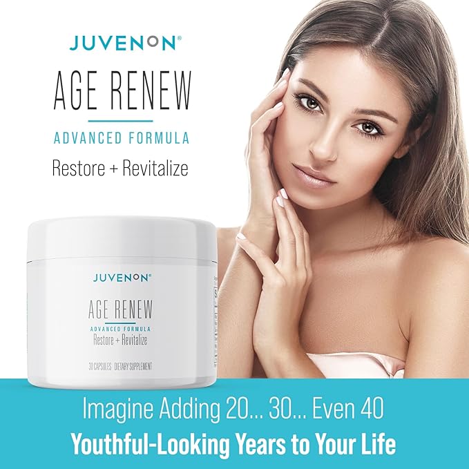 Juvenon AgeRenew Beta Glucan Anti Aging Immunity Support Supplement, Beta Glucan with Zinc Quercetin for Immune Defense Boost