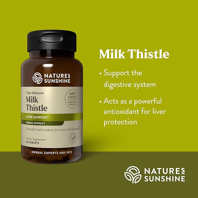 Nature's Sunshine Milk Thistle, 60 Time-Release Tablets | Supports The Digestive System, Protects The Liver, and Acts as a Powerful Antioxidant