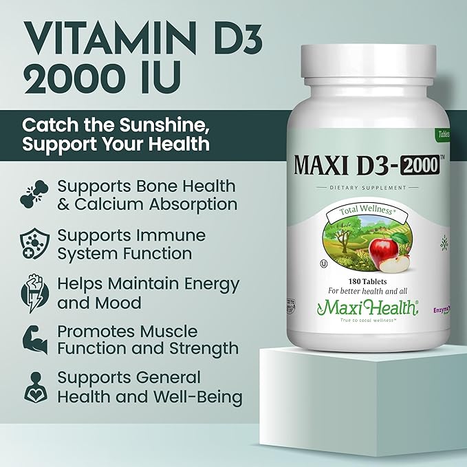 Kosher Vitamin D3 2000IU - Highly Absorbable Vitamin D Supplements for Healthy Immune Response, Calcium Absorption, Teeth & Bone Health - VIT D3 Vitamin 2000 IU - Vitamin D 3 - VIT D 3-90 Tablets