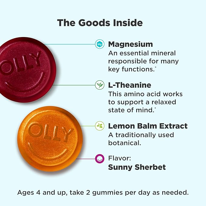 Garden of Life Magnesium Gummies for Stress & Sleep + OLLY Kids Magnesium Gummies for Calm, 60 + 50 Count